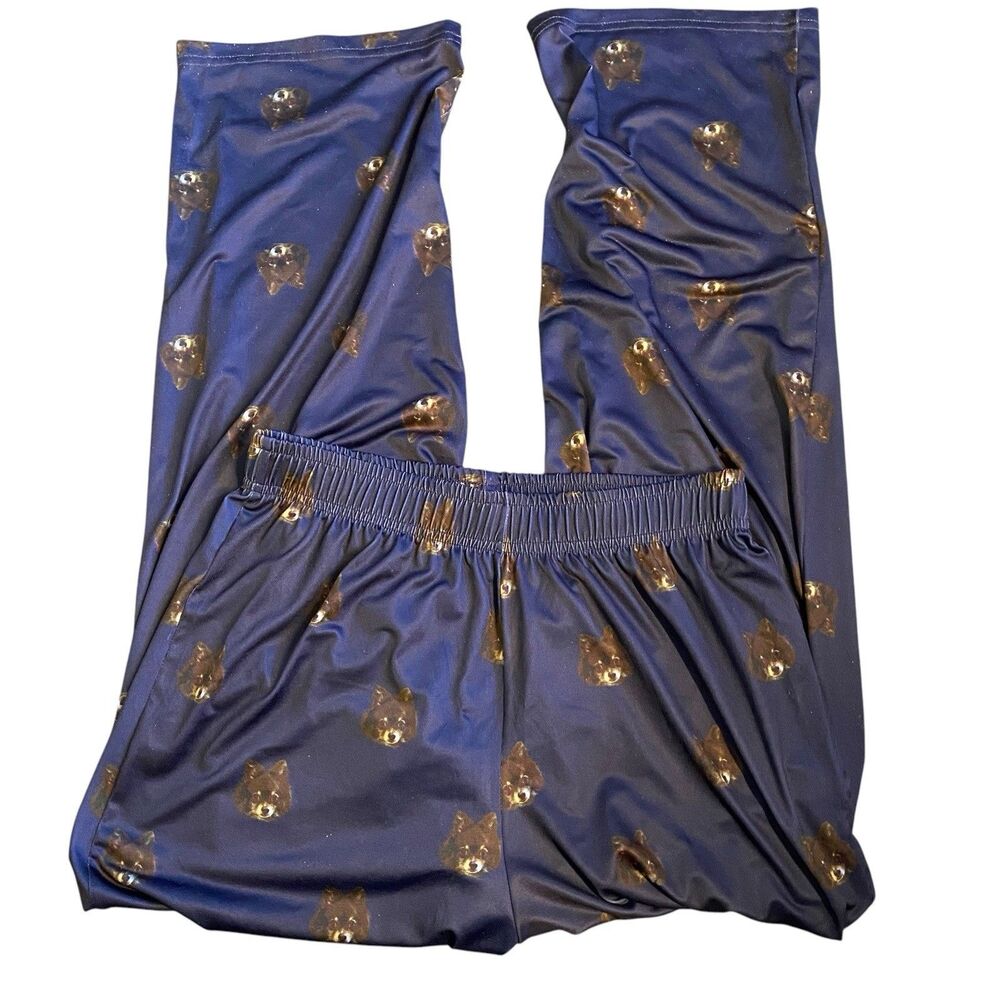 Cuddle Clones Unisex Dog Face Pajama Pants Elastic Waist Pull On Size XL